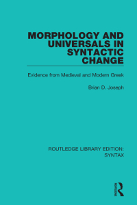 Imagen de portada: Morphology and Universals in Syntactic Change 1st edition 9781138699953