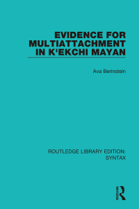 Omslagafbeelding: Evidence for Multiattachment in K'ekchi Mayan 1st edition 9781138699694