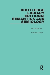 Cover image: Routledge Library Editions: Semantics and Semiology 1st edition 9781138697508