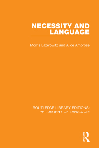 Cover image: Necessity and Language 1st edition 9781138697003