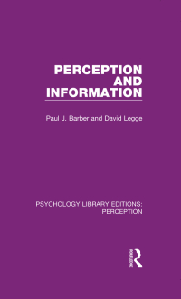 Imagen de portada: Perception and Information 1st edition 9781138691643