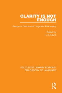 Cover image: Clarity Is Not Enough 1st edition 9781138691520