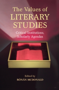 Cover image: The Values of Literary Studies 9781107124165