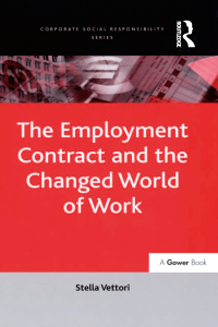 Cover image: The Employment Contract and the Changed World of Work 1st edition 9780754647546