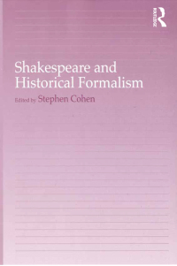 Cover image: Shakespeare and Historical Formalism 1st edition 9780754653820