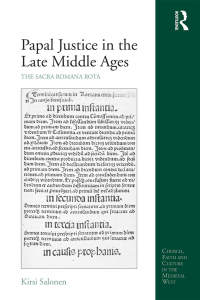 Cover image: Papal Justice in the Late Middle Ages 1st edition 9781472482266