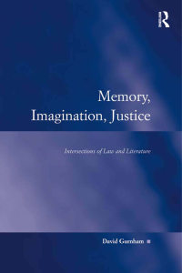Imagen de portada: Memory, Imagination, Justice 1st edition 9780754671039