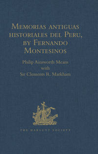 Imagen de portada: Memorias antiguas historiales del Peru, by Fernando Montesinos 1st edition 9781409414155