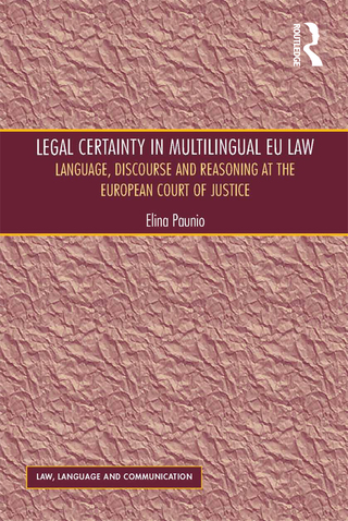 Cover image: Legal Certainty in Multilingual EU Law 1st edition 9780367601218