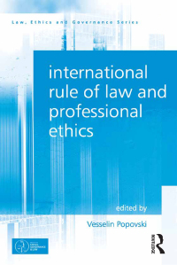 Imagen de portada: International Rule of Law and Professional Ethics 1st edition 9781472428035
