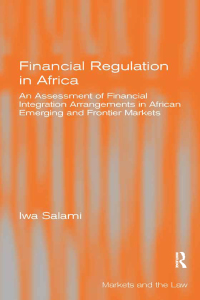 Cover image: Financial Regulation in Africa 1st edition 9781138273597