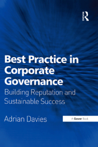 Cover image: Best Practice in Corporate Governance 1st edition 9781032837666