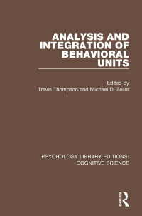 Omslagafbeelding: Analysis and Integration of Behavioral Units 1st edition 9781138659742