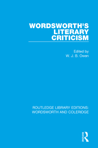 Cover image: Wordsworth's Literary Criticism 1st edition 9781138653955