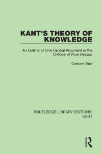 Imagen de portada: Kant's Theory of Knowledge 1st edition 9781138652033