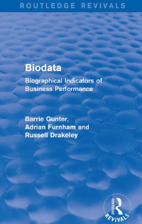 Cover image: Biodata (Routledge Revivals) 1st edition 9781138644977