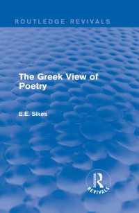Imagen de portada: The Greek View of Poetry 1st edition 9781138642829