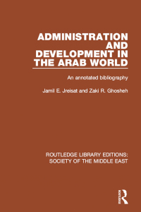 Imagen de portada: Administration and Development in the Arab World 1st edition 9781138641938