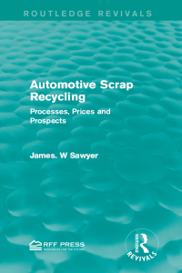 Imagen de portada: Automotive Scrap Recycling 1st edition 9781138962590
