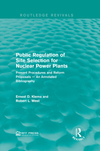 Imagen de portada: Public Regulation of Site Selection for Nuclear Power Plants 1st edition 9781138962545