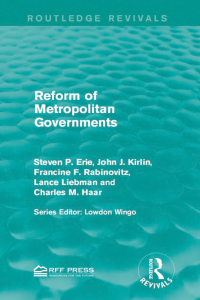 Imagen de portada: Reform of Metropolitan Governments 1st edition 9781138960817