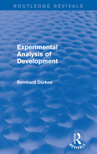 Cover image: Experimental Analysis of Development 1st edition 9781138958425