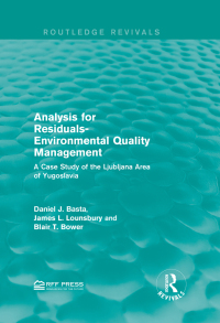 Imagen de portada: Analysis for Residuals-Environmental Quality Management 1st edition 9781138958104