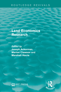 Imagen de portada: Land Economics Research 1st edition 9781138957763