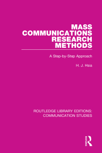 Cover image: Mass Communications Research Methods 1st edition 9781138959521