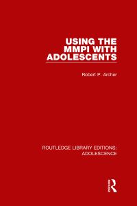 Cover image: Using the MMPI with Adolescents 1st edition 9781138951617