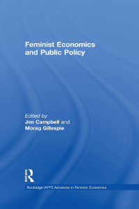 صورة الغلاف: Feminist Economics and Public Policy 1st edition 9781138950863