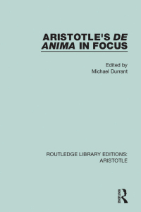 Cover image: Aristotle's De Anima in Focus 1st edition 9781138941311