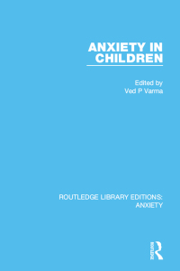Cover image: Anxiety in Children 1st edition 9781138927551