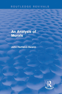 Cover image: An Analysis of Morals 1st edition 9781138917361