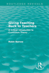 Imagen de portada: Giving Teaching Back to Teachers 1st edition 9781138922891