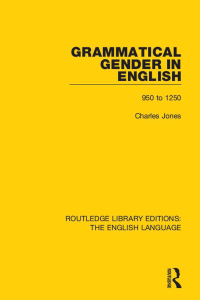 Cover image: Grammatical Gender in English 1st edition 9781138919488