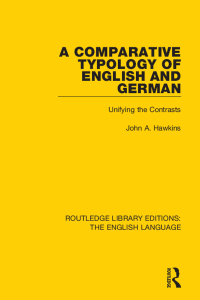 Omslagafbeelding: A Comparative Typology of English and German 1st edition 9781138919174