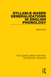 Cover image: Syllable-Based Generalizations in English Phonology 1st edition 9781138918955