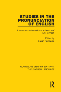 Imagen de portada: Studies in the Pronunciation of English 1st edition 9781138918450