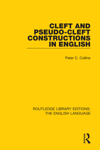 Imagen de portada: Cleft and Pseudo-Cleft Constructions in English 1st edition 9781138918399