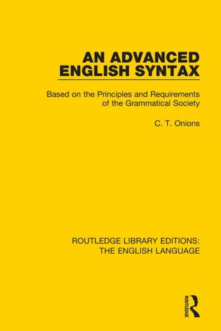 Cover image: An Advanced English Syntax 1st edition 9781138917729