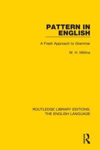 Titelbild: Pattern in English 1st edition 9781138917132