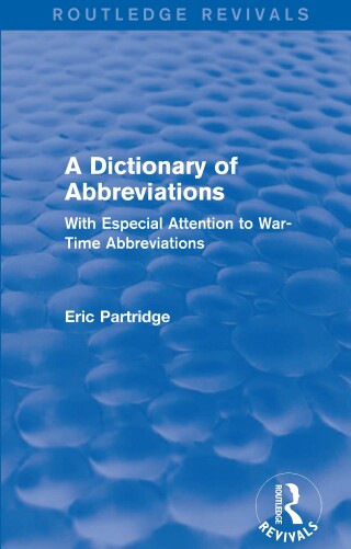 Cover image: A Dictionary of Abbreviations 1st edition 9781138912120