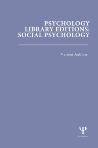 Imagen de portada: Psychology Library Editions: Social Psychology 1st edition 9781138830929