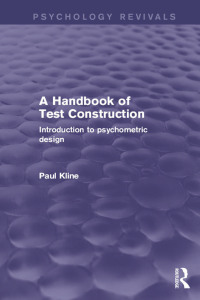 Immagine di copertina: A Handbook of Test Construction (Psychology Revivals) 1st edition 9781138905122