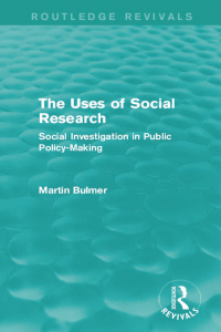 Cover image: The Uses of Social Research (Routledge Revivals) 1st edition 9781138902381