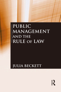 Cover image: Public Management and the Rule of Law 1st edition 9780765623218