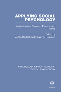 Imagen de portada: Applying Social Psychology 1st edition 9781138838734