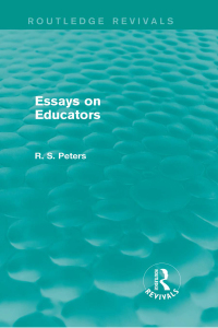 Cover image: Essays on Educators (Routledge Revivals) 1st edition 9781138887275