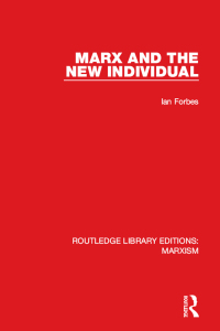 Imagen de portada: Marx and the New Individual (RLE Marxism) 1st edition 9781138885967